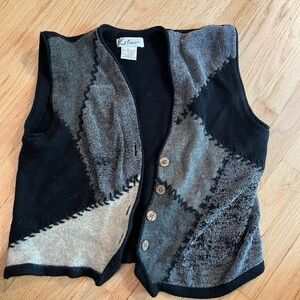 Black and Gray Women's Sweater Vest